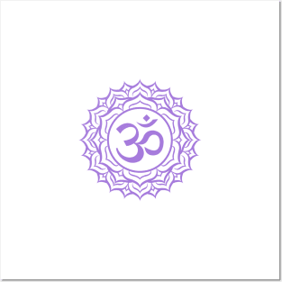 Sahasrara/Crown Chakra+Sanskrit Purple Posters and Art